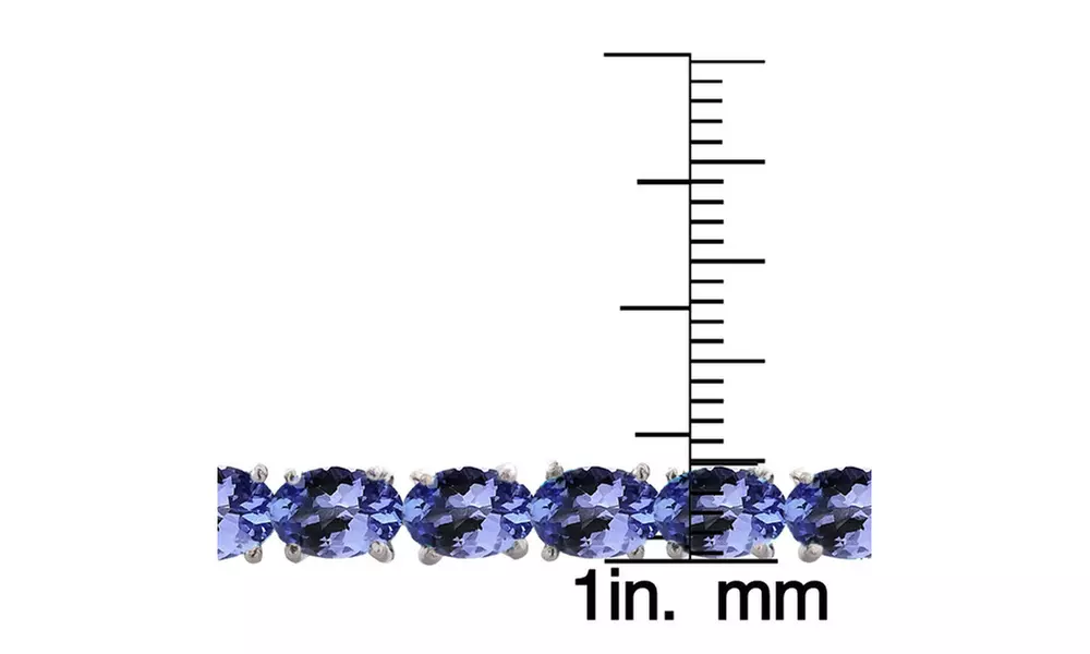 Sterling Silver 16ct Tanzanite Oval-Shape Tennis Bracelet - Second Medium