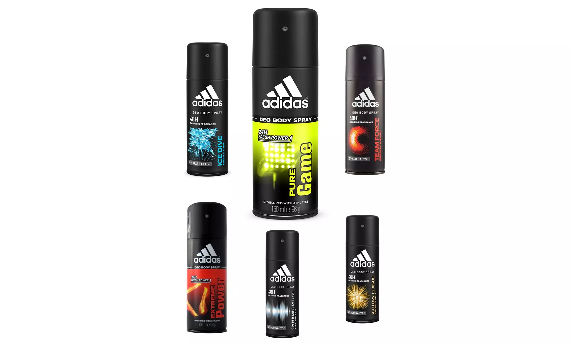 Adidas Men's Deodorant Spray Random Scents 150ml (12 Pack) - Primary Image