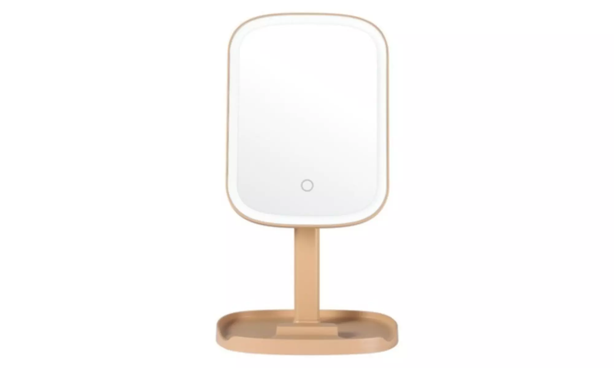 Rechargeable LED Makeup Touchscreen Vanity Mirror with Base Storage