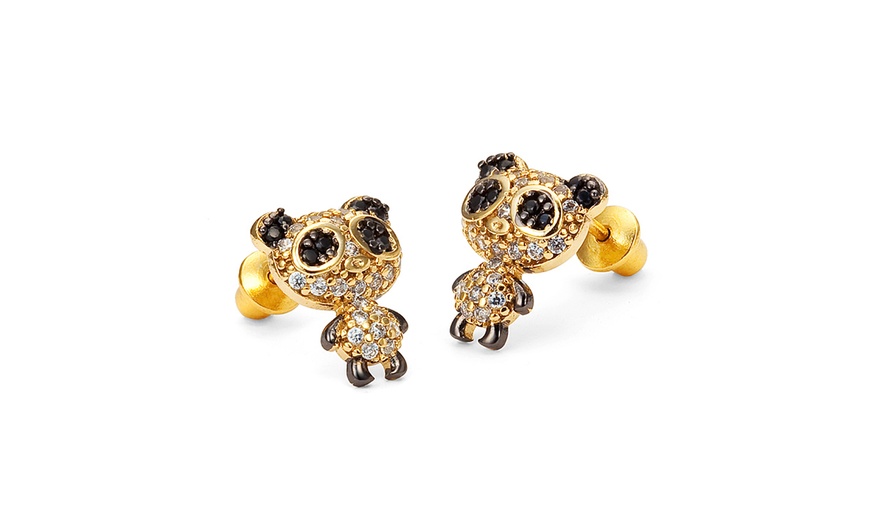 panda earrings gold