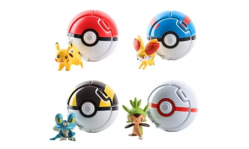 4PCS Bounce Pokemon Pokeball Cosplay Pop-up Elf Go Fighting Toys - Primary Image