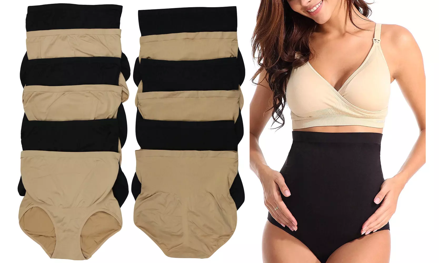 ToBeInStyle Women's High Over The Bump Maternity Briefs Underwear