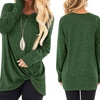 Image 3: Women Casual Hedging Kink Long Sleeve Stylish Twist Knot Front Blouse shirt
