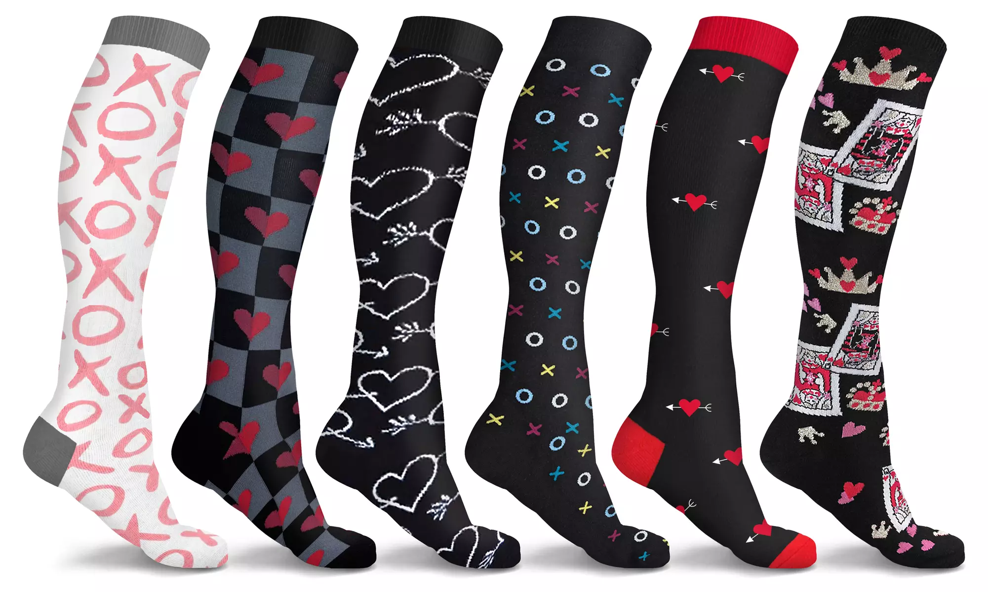 Hugs and Kisses Knee High Compression Socks (3-Pairs)
