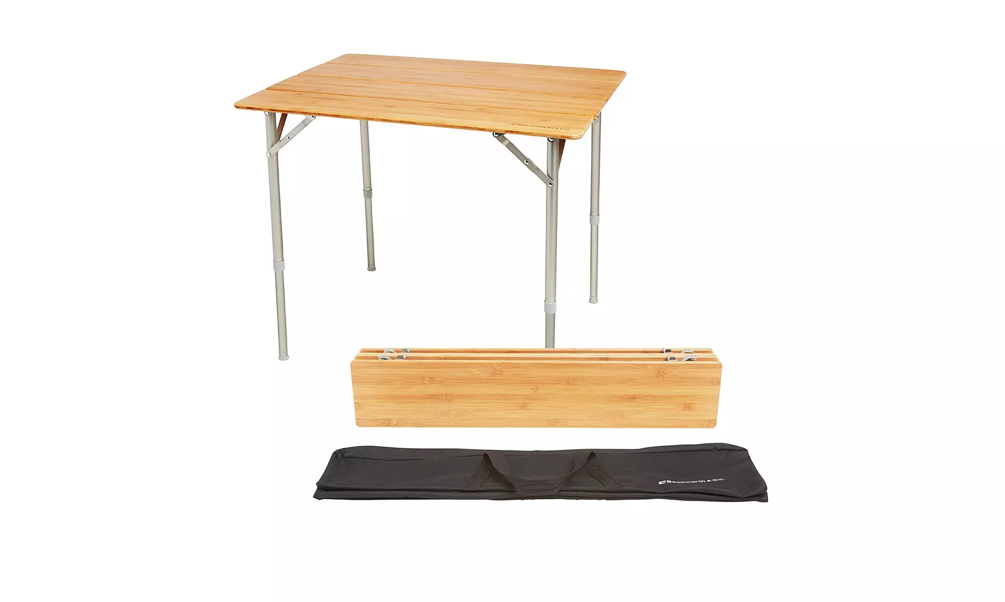 Beckworth & Co. SmartFlip Bamboo Portable Outdoor Picnic Folding Table - Primary Image