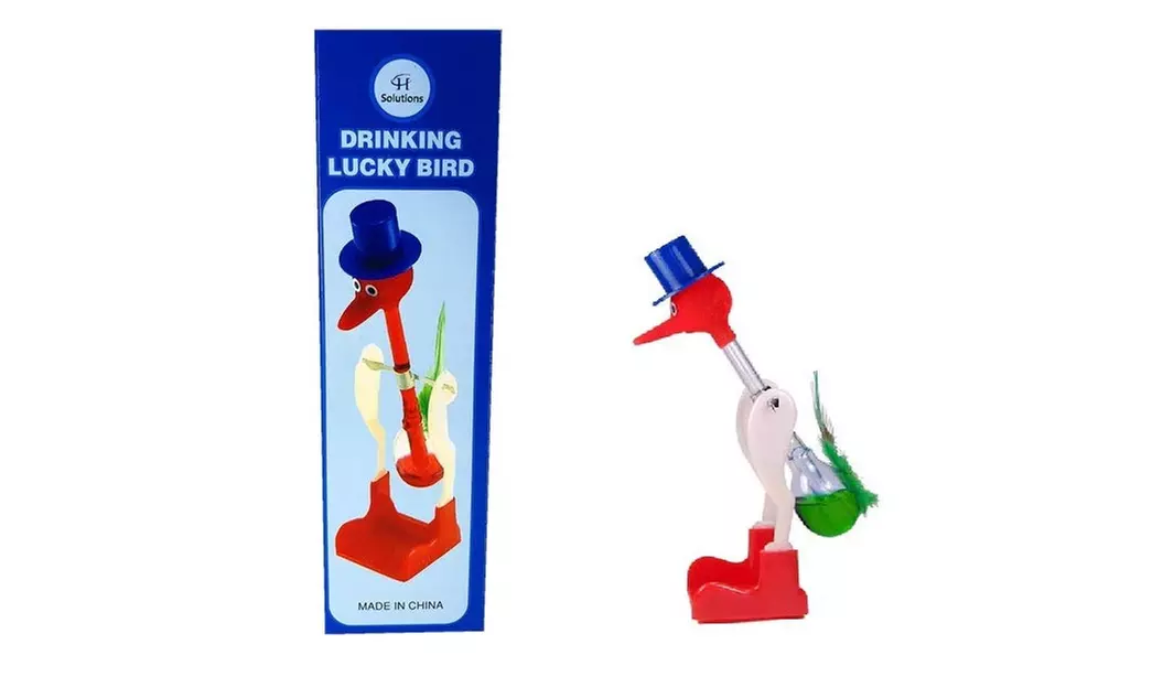 Famous Retro Perpetual Motion Magic Drinking Bird (Green) - Primary Image