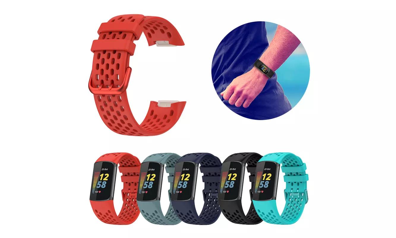 Replacement Soft Silicone Watch Band Strap Wristband For Fitbit Charge 5/Charge6 - Primary Image