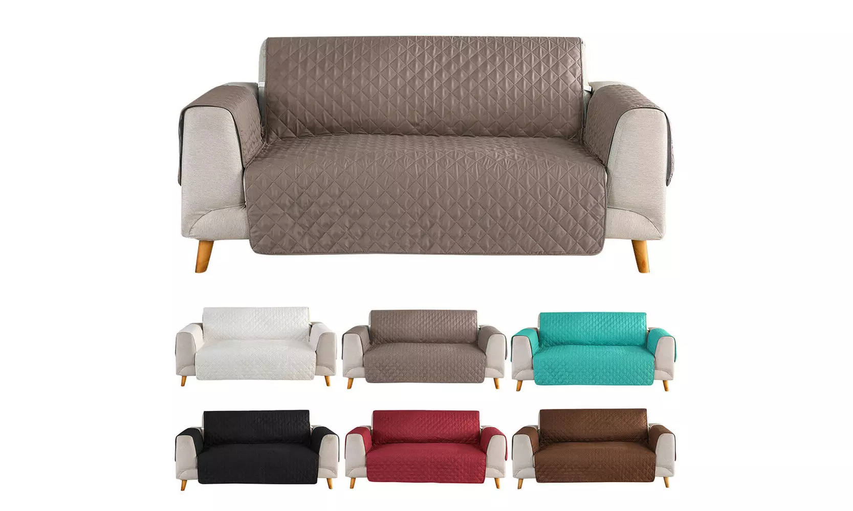 1/2/3 Seat Quilted Microfiber Sofa Couch Cover Pad Chair Throw Pet Dog Kids Mat - Primary Image