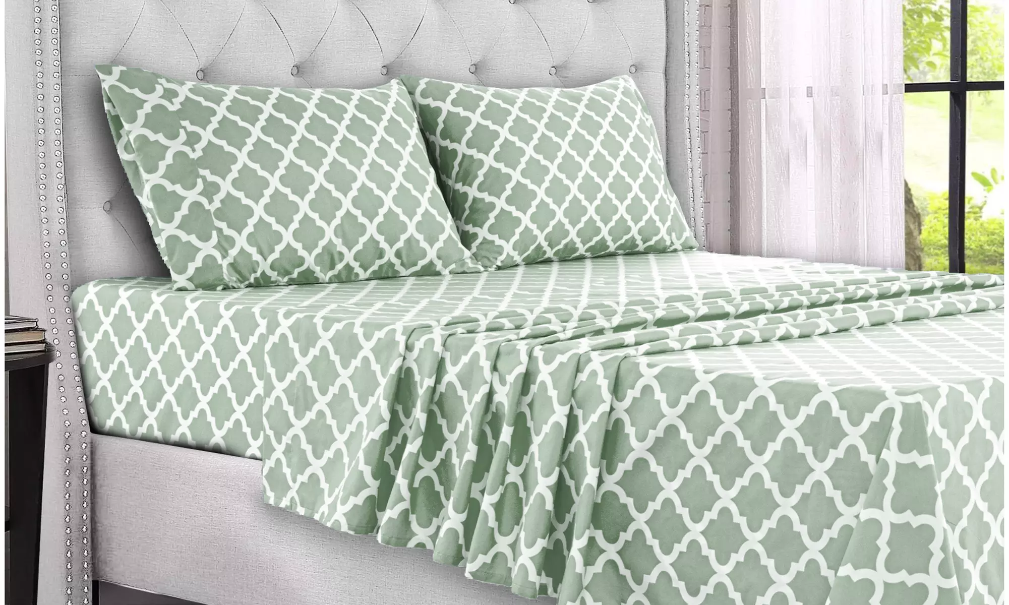 Quatrefoil 1800 Egyptian Quality Hypoallergenic Microfiber Sheet Set - Lux Decor