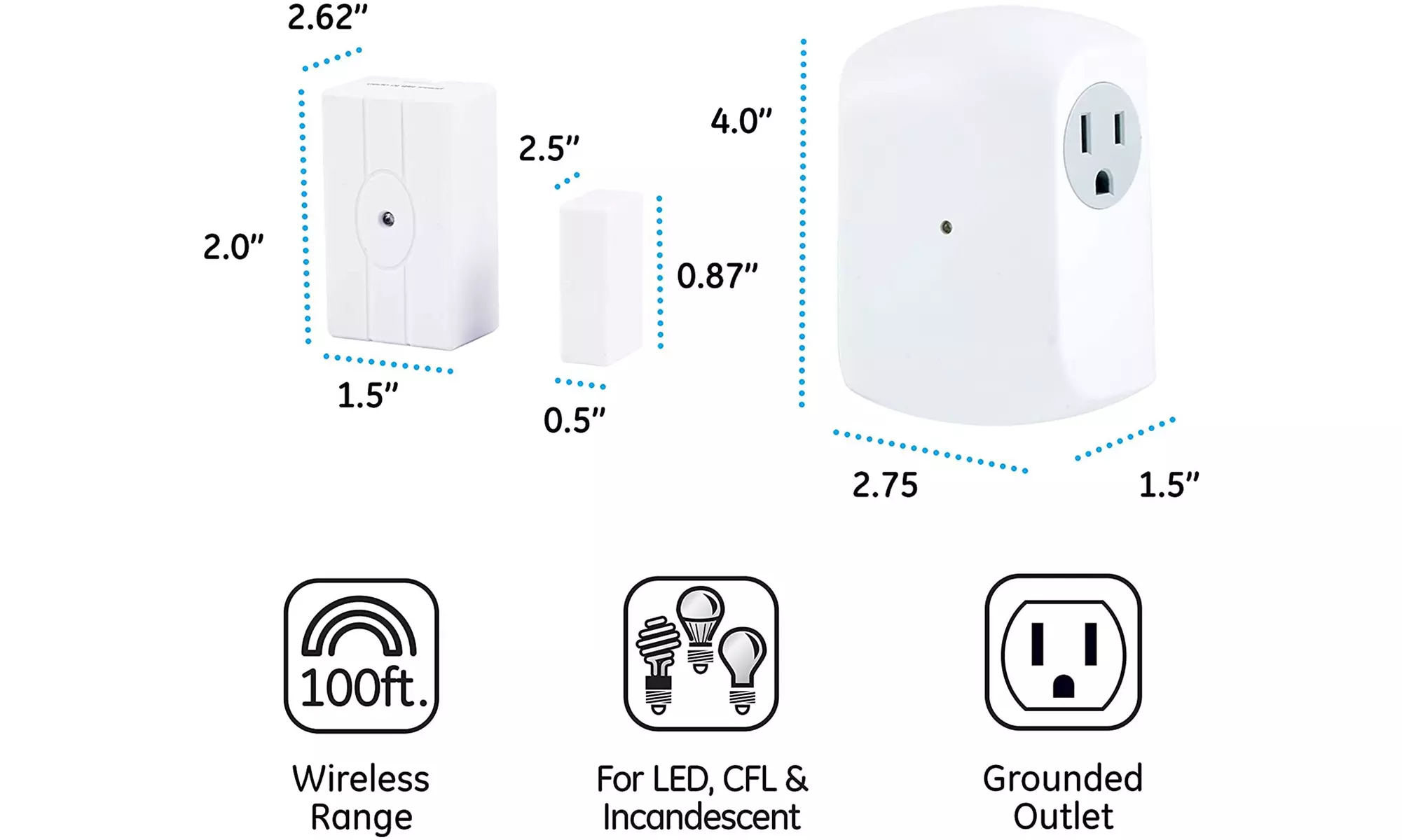 Wireless Activated Control with 1 Grounded Outlet Receiver - Second Medium