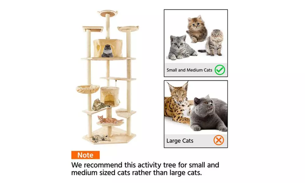 80" Plush Cat Tower with Sisal Rope