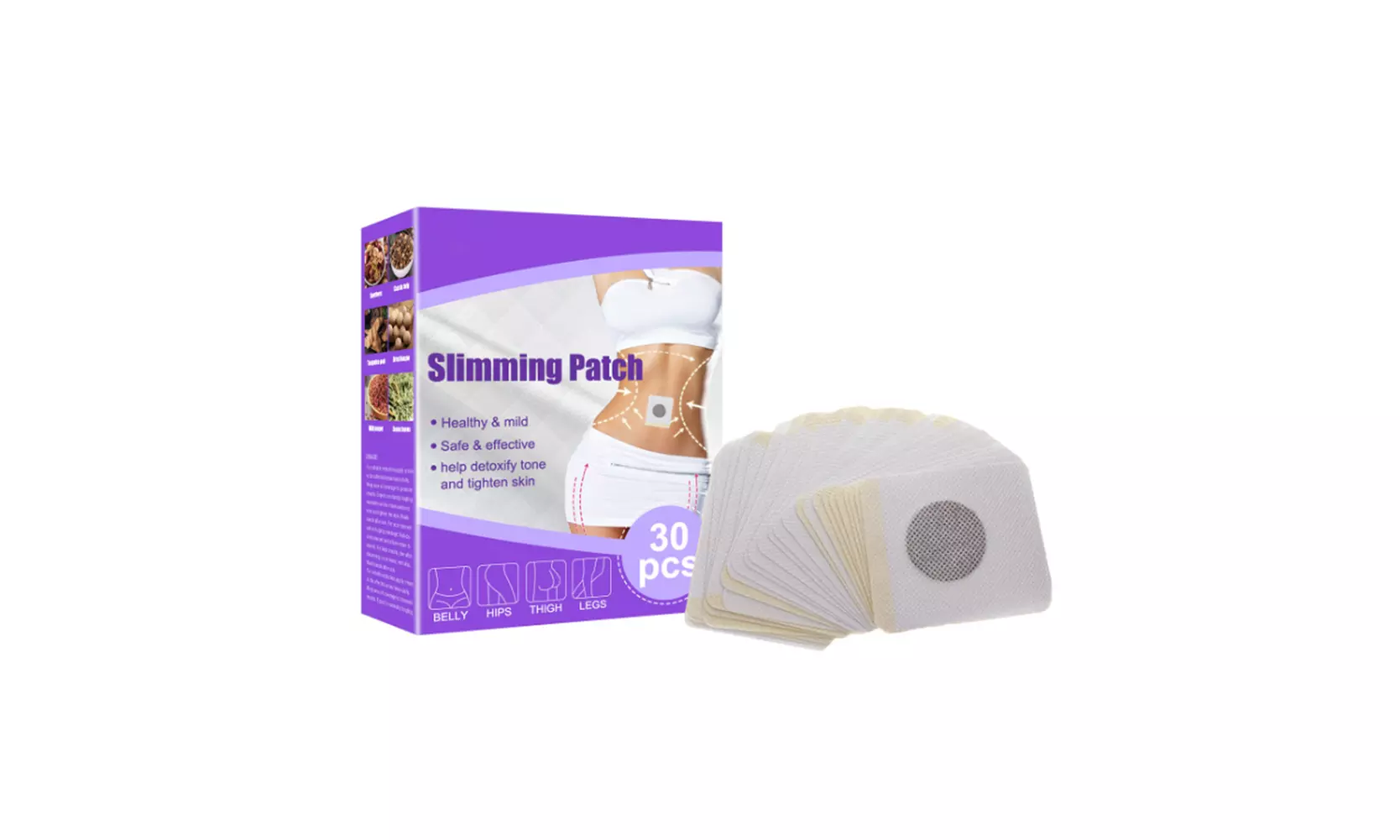 US 30-60 Pcs Slim Patch Weight Loss Slimming Diets Pads Detox Burn Fat Adhesive - Primary Image