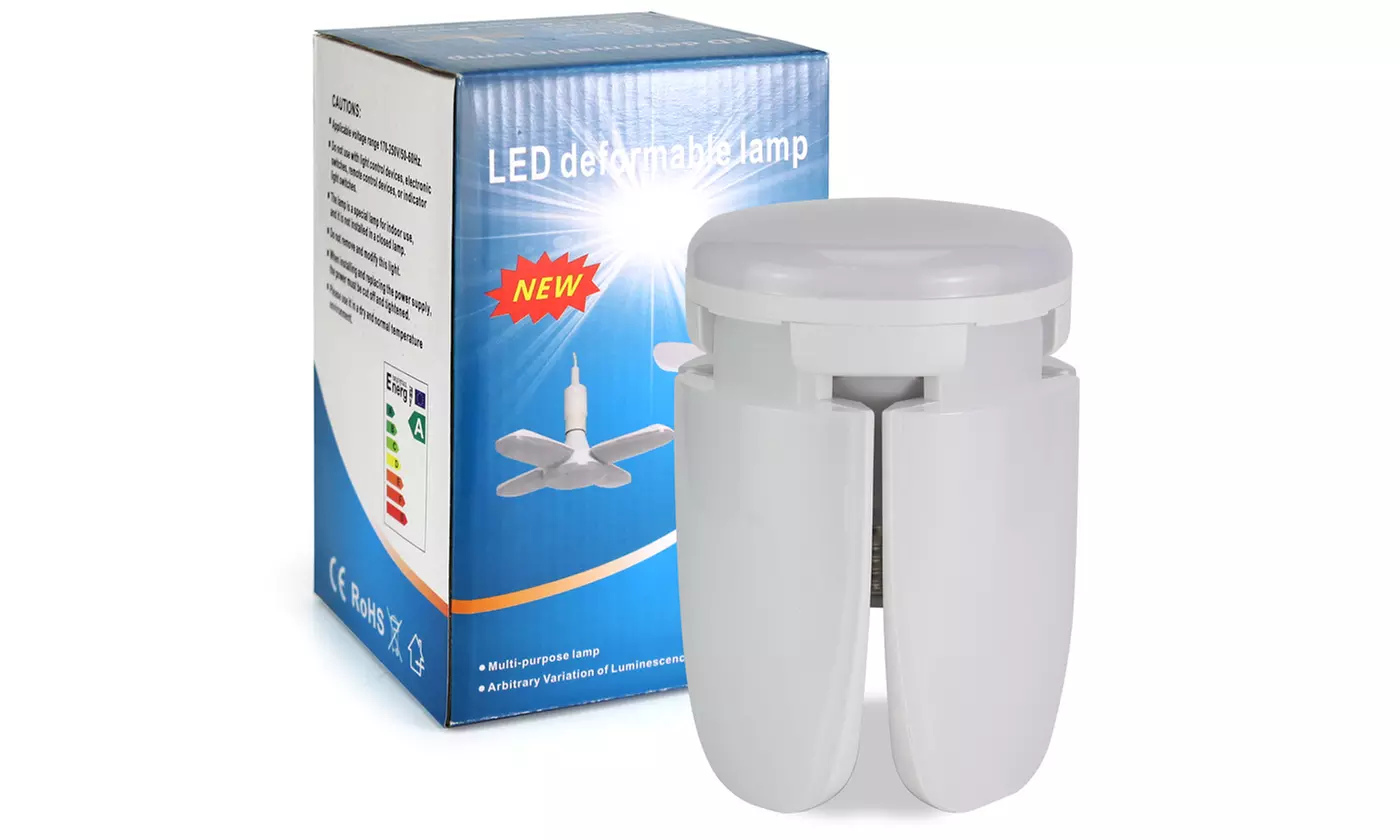 E27 LED Garage Light Bulb Deformable Ceiling Fixture Lights Shop Workshop Lamp