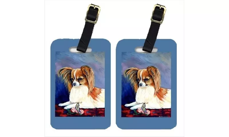 Carolines Treasures 7038BT Sable Papillon With A Butterfly And Rose Luggage Tags - Primary Image