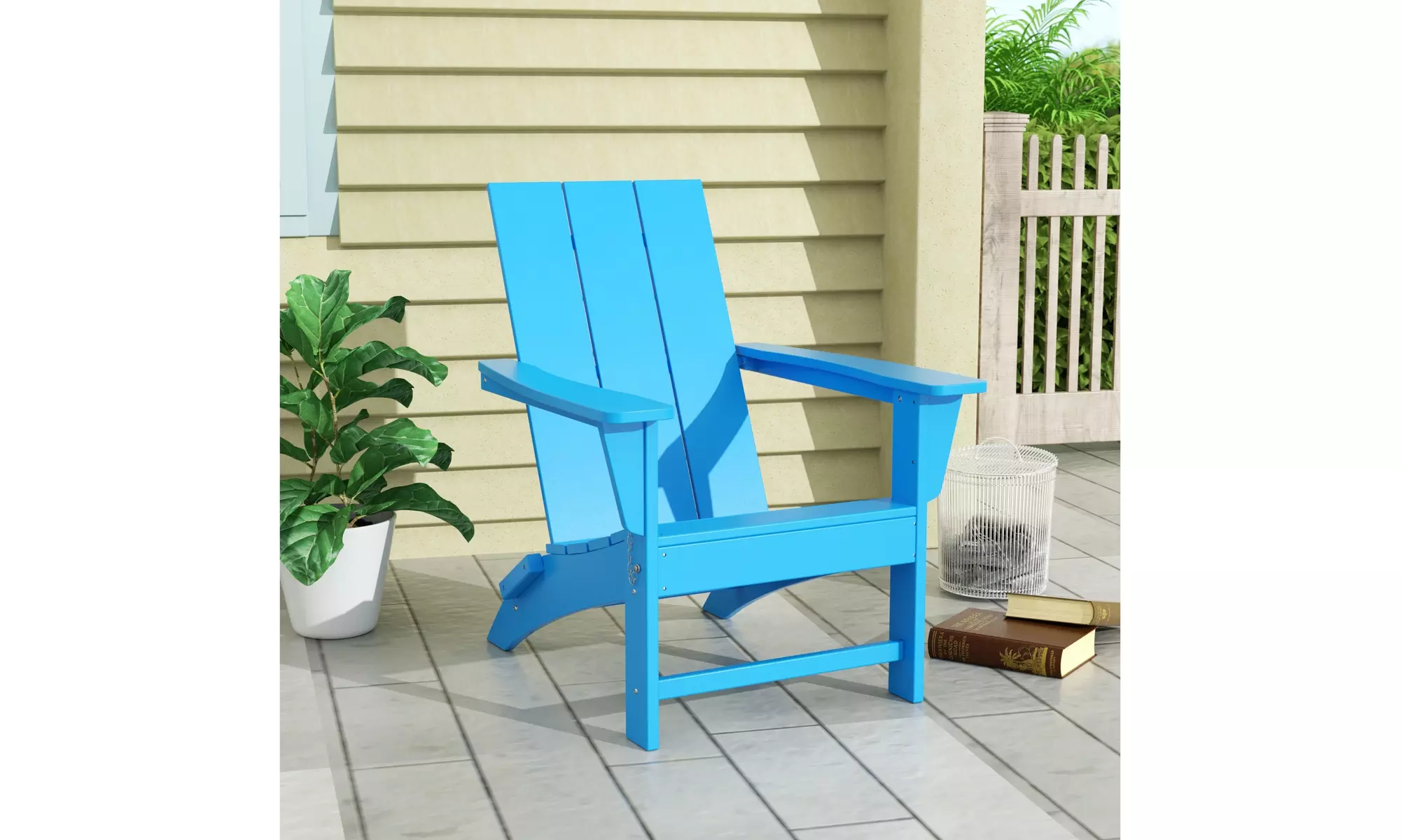 WestinTrends Ashore Outdoor Patio HDPE Modern Adirondack Dining Chair
