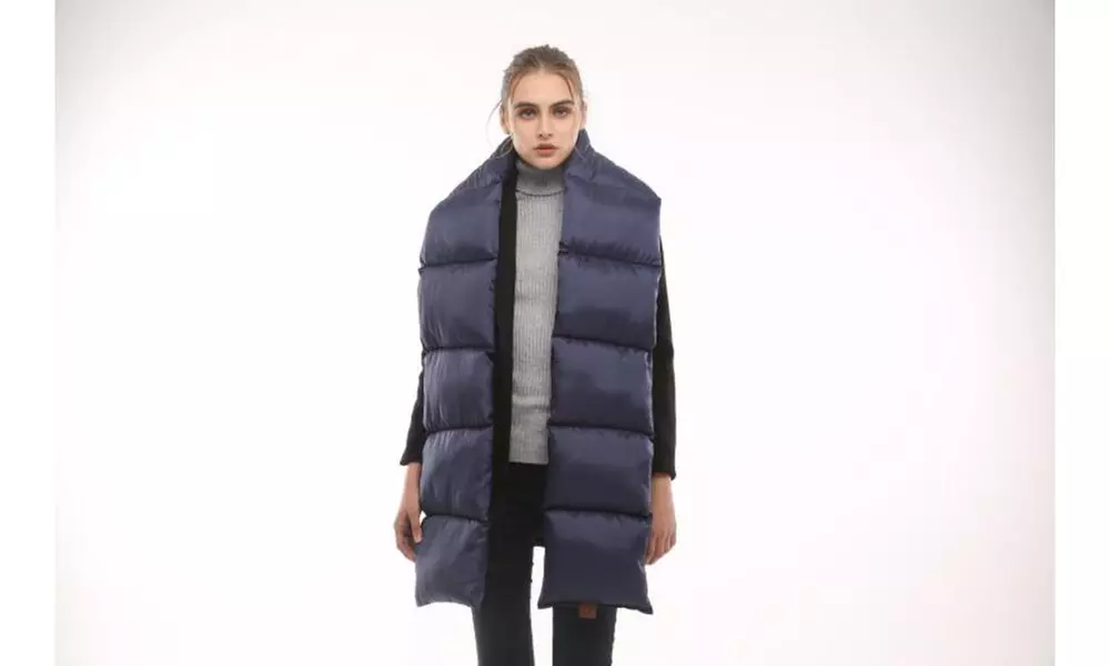 C.C. Quilted Nylon Puffer Scarf - Primary Image