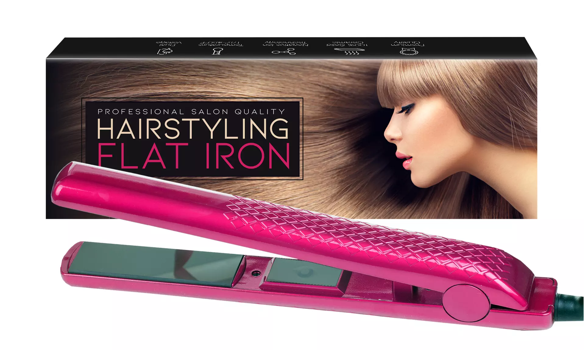 Sensational Salon Grade Flat Iron Hair Straightener - Second Medium