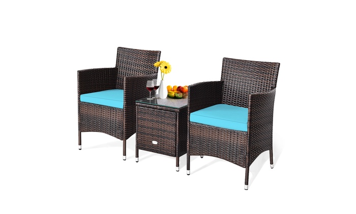 Up To 48% Off On Costway Outdoor 3 Piece Ratta... | Groupon Goods