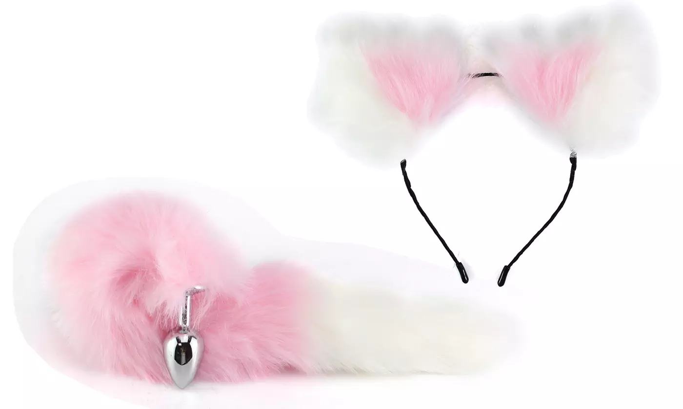 Fox Tail And Ears Anal Plug Couple Cosplay Game Funny Toy