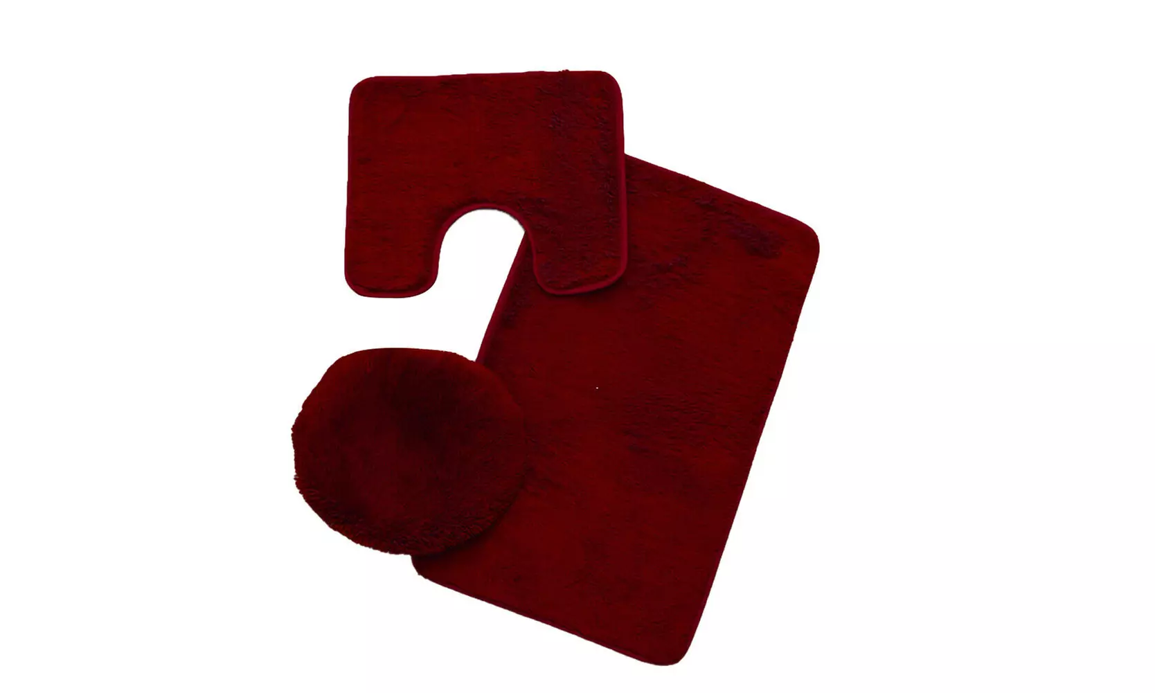US 3-Piece Bathroom Rug Set Include U-Shaped Contour Toilet Mat Machine Washable