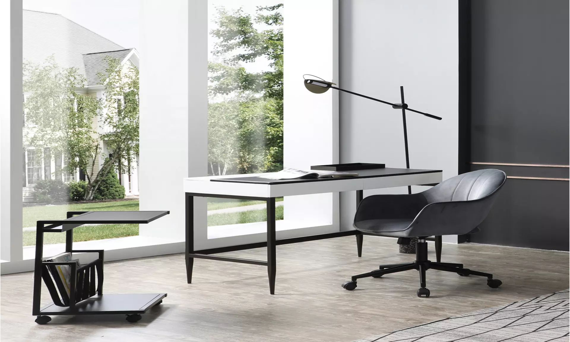 Eliel 2 Storage Drawers Writing Desk - Primary Image