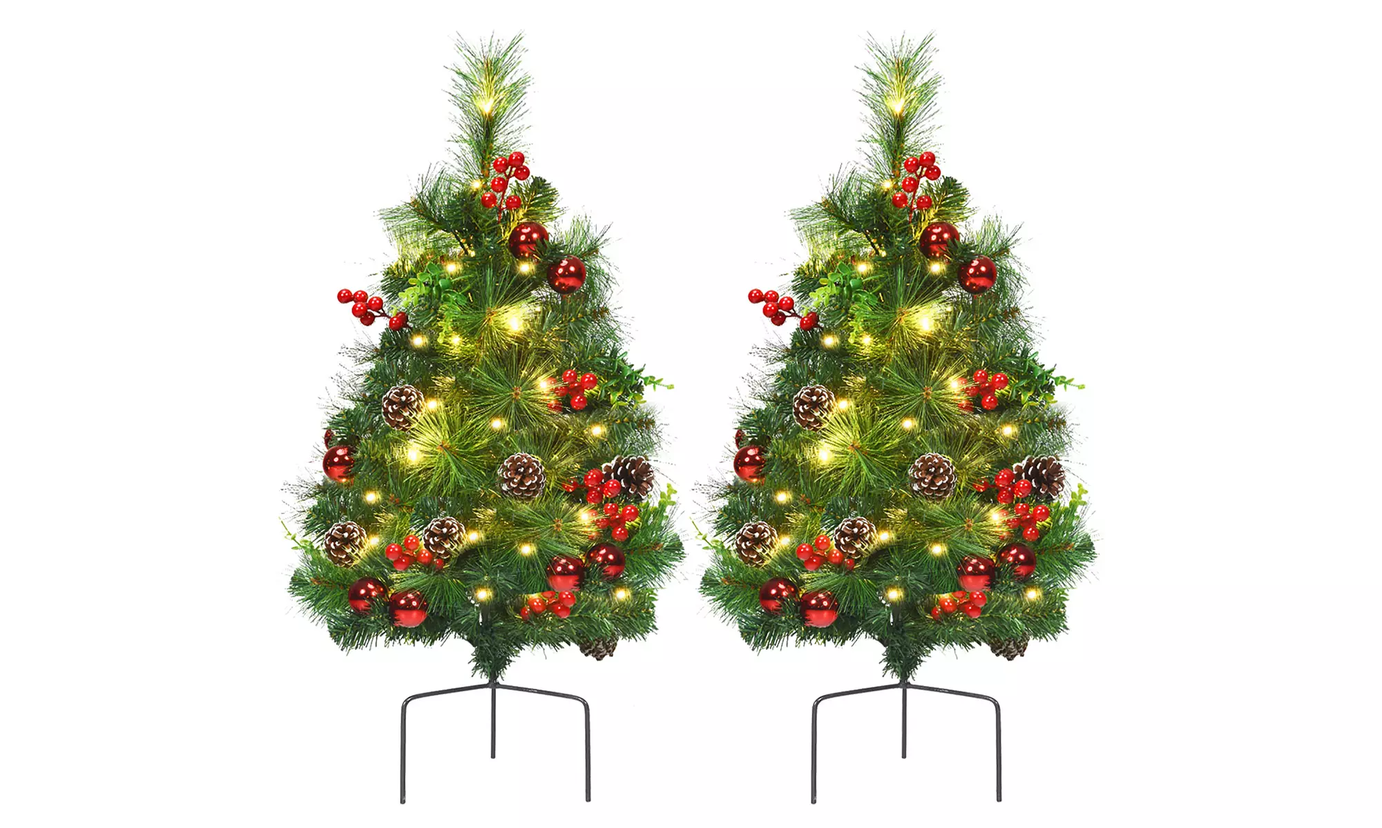 Costway Set of 2 24in Battery Powered Pre-lit Pathway Christmas Trees - Primary Image