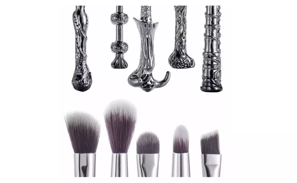 Wizard-Wand Makeup Brush Set (5-Pieces and Pouch) - Second Medium