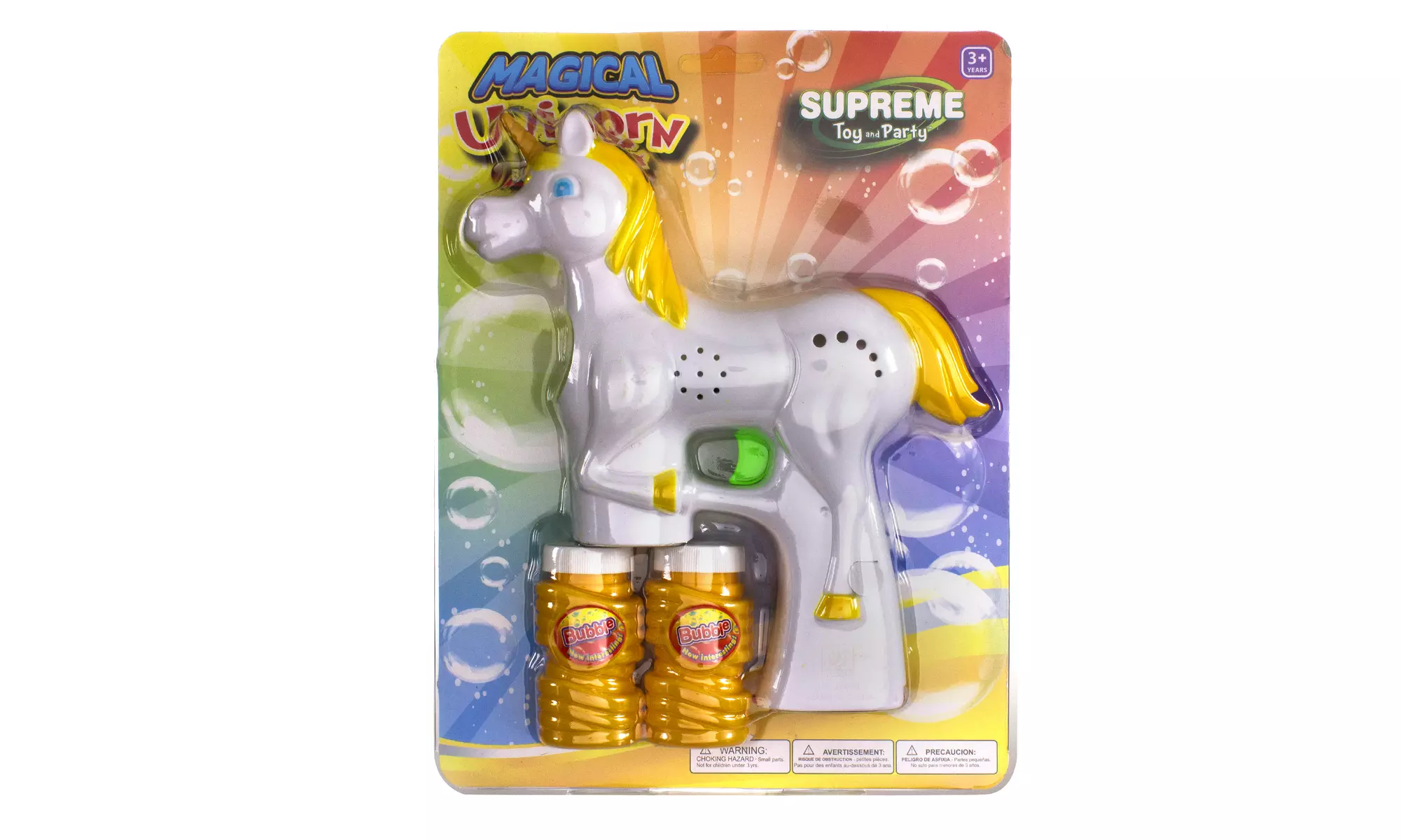 Unicorn Light-up Bubble Gun Blaster with 2 Bubble Solution - Second Medium