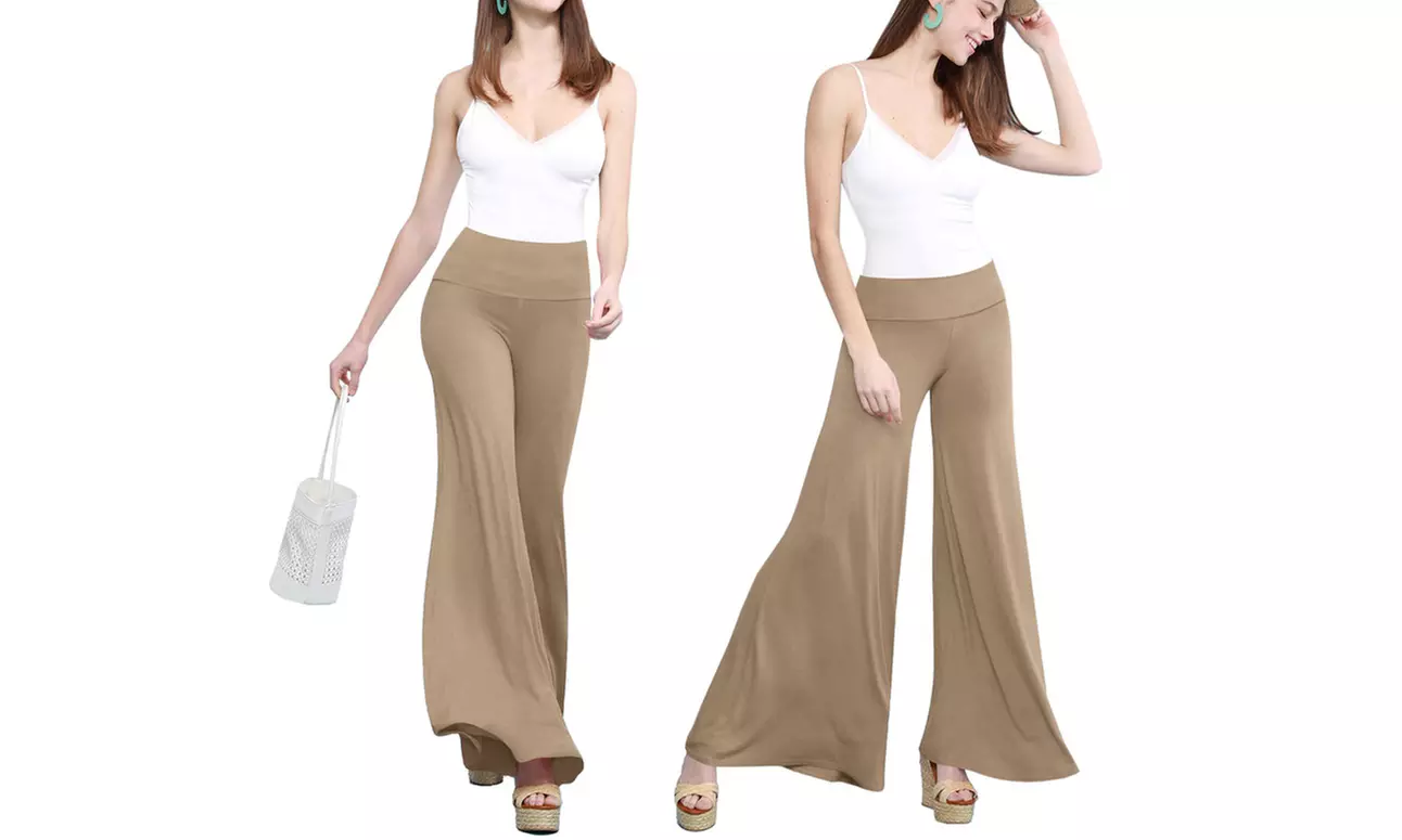 Made by Johnny Women's Casual Comfy Wide Leg Palazzo Pants