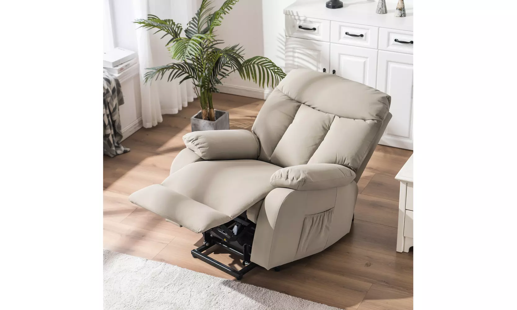 PU Electric Lift Function Chair Chaise Lounger with Massage   - Primary Image