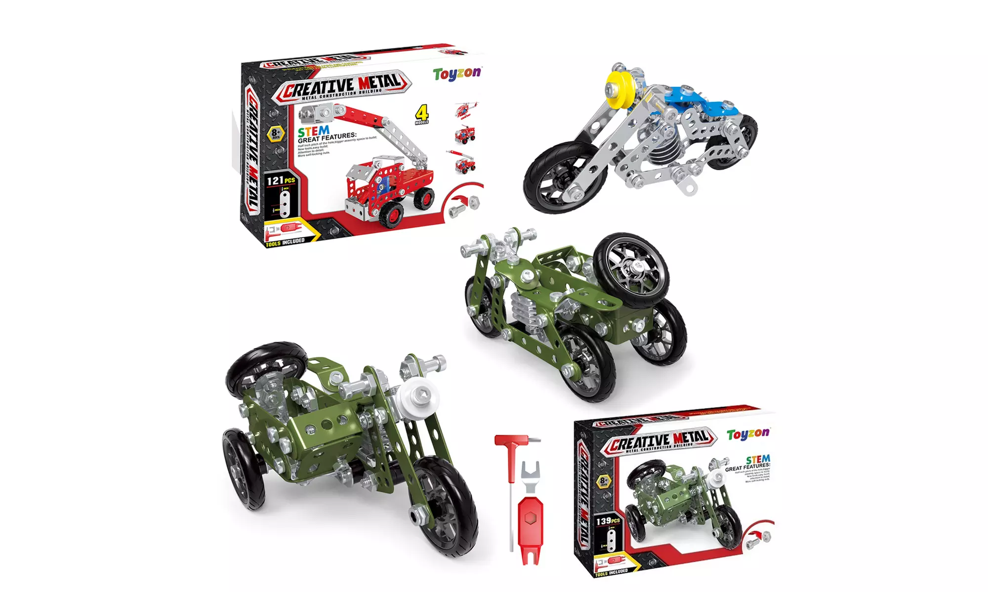 Creative Metal Build Your Own Vehicle Kits New STEM TOYS - Primary Image