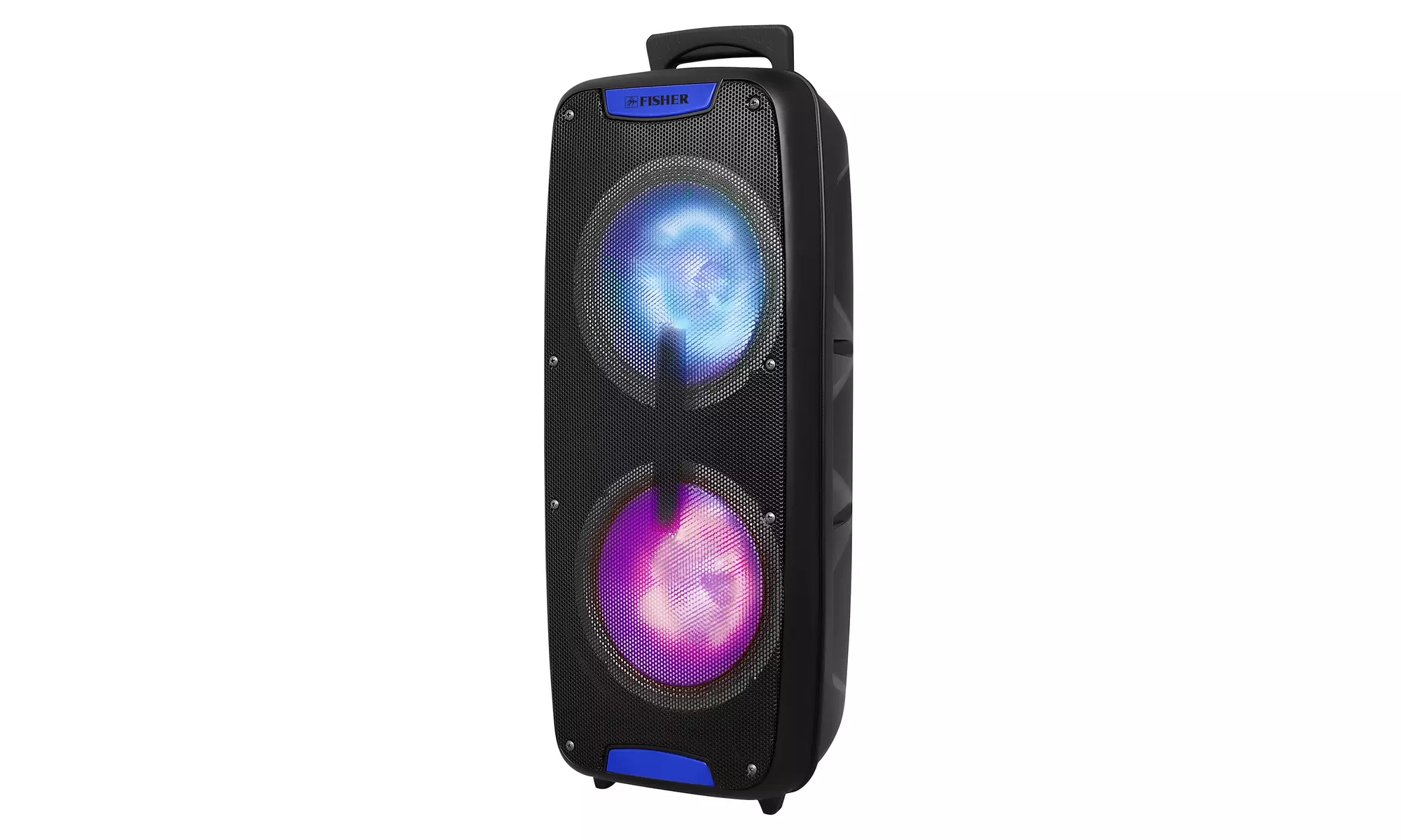 FISHER Speaker Bluetooth Wireless With LED Lights 1600w PEAK Power Dual 8" DJ  - Primary Image