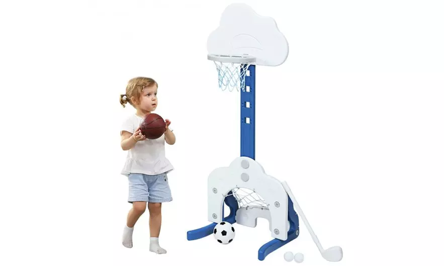 3-in-1 Kids Basketball Hoop Set with Balls - Primary Image