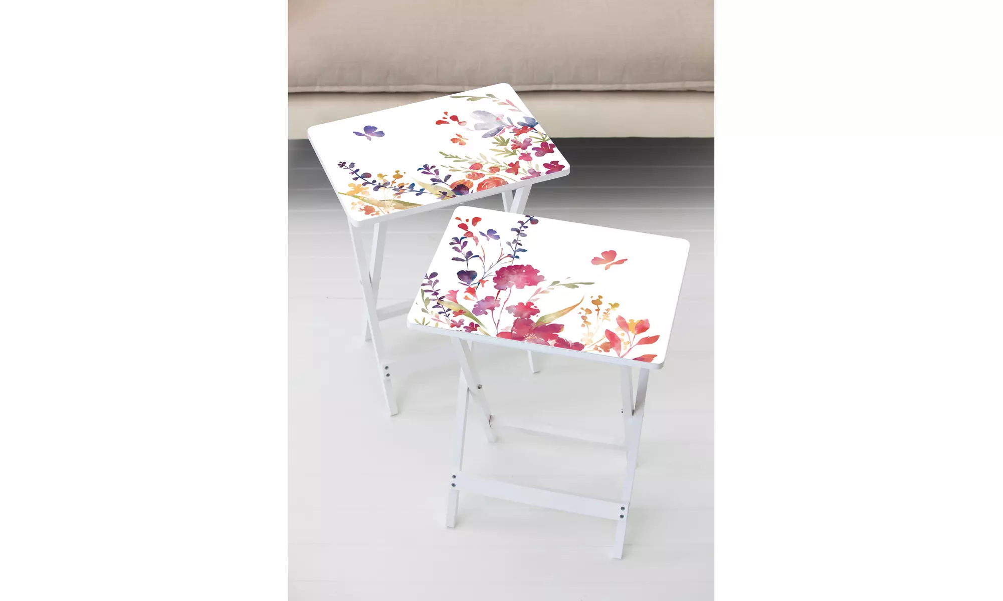 Decorative Foldable Side Table/TV Tray Sets of 2 - Primary Image