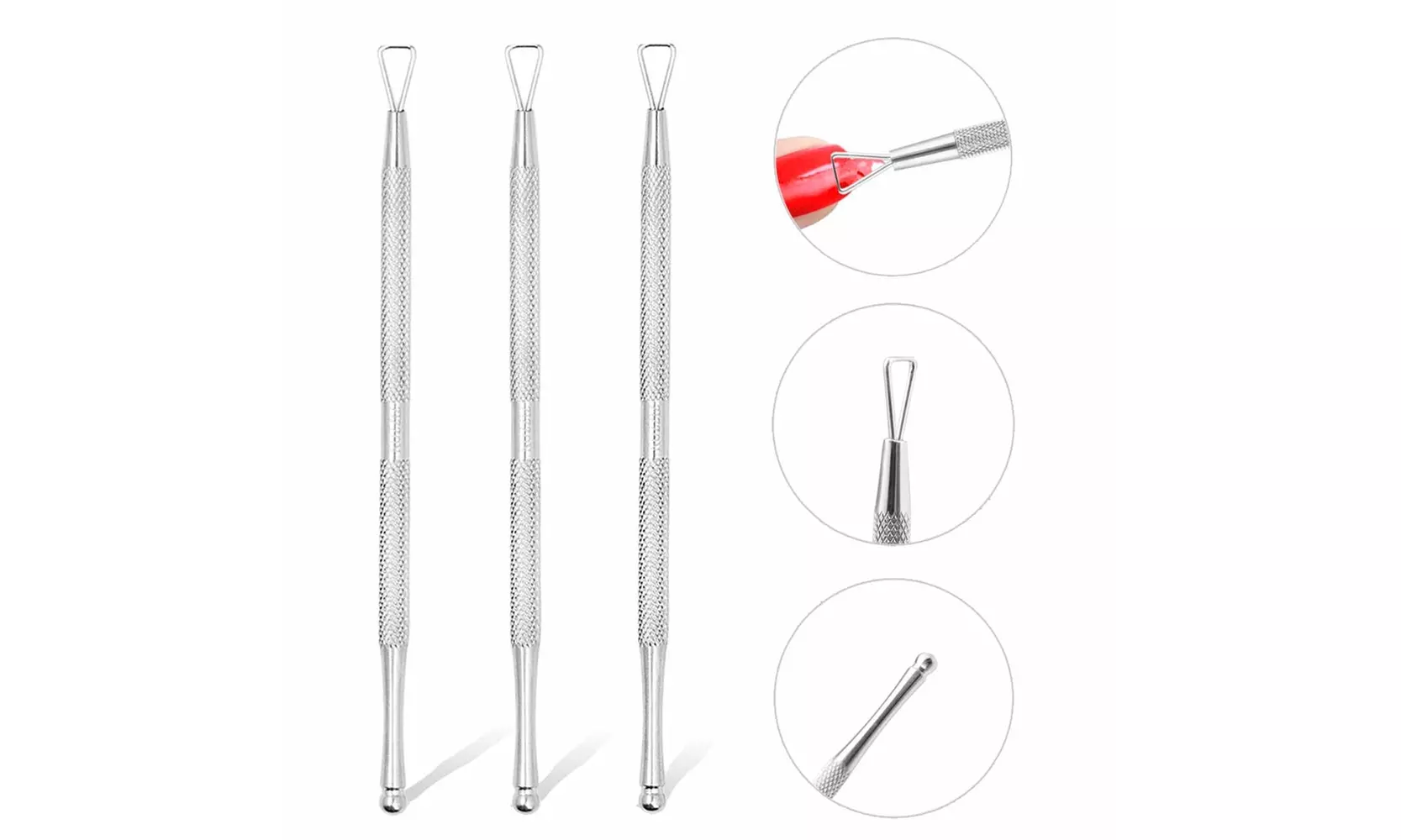 Stainless Steel Triangle Cuticle Peeler Scraper Remove Gel Nail Polish Nail Art - Second Medium