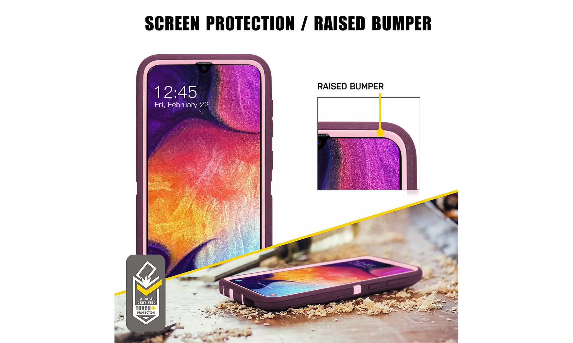 For Samsung Galaxy A20/Galaxy A30 Heavy Duty Hybrid Shockproof Case Cover