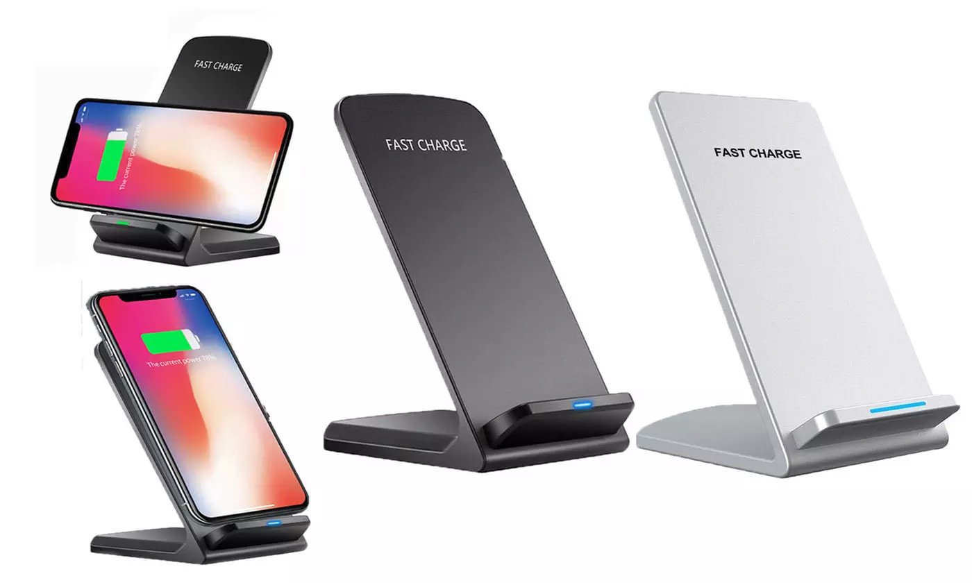 Qi Wireless Fast Charger Charging Stand Dock Pad For Samsung iPhone - Primary Image