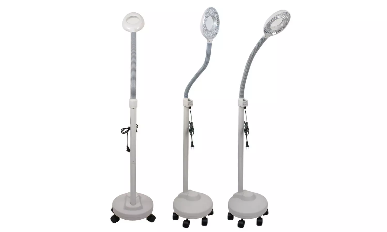 5X Magnifying Lamp LED Magnifier Light Glass Lens Floor Rolling Stand Gooseneck - Primary Image