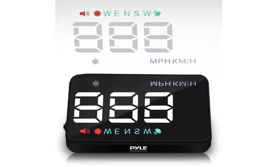 Pyle 3.5" Heads Up Display HUD Screen w/ Vehicle Speed & GPS - Primary Image