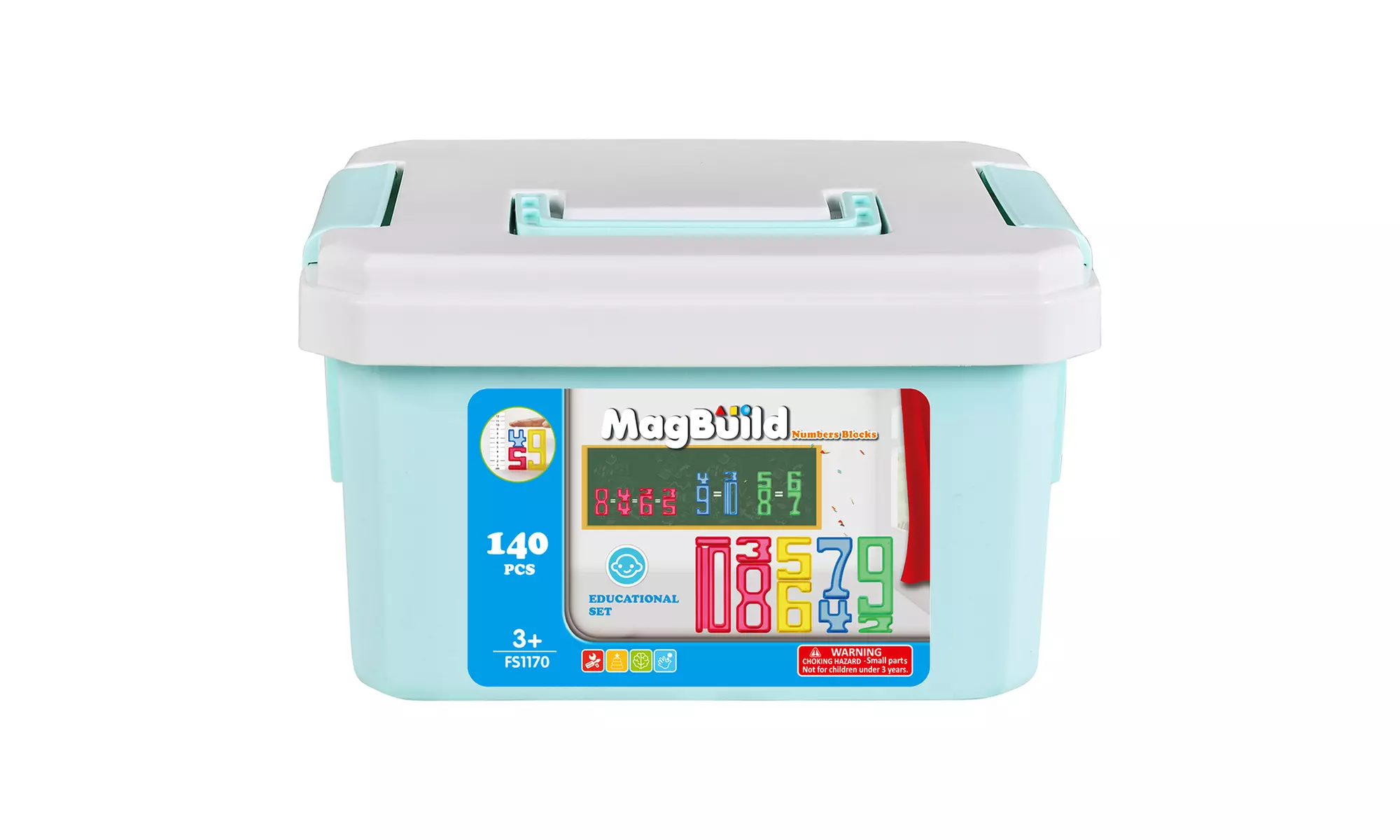 Zummy Math Number Manipulatives Education Unique Memory Blocks Math (140-Piece)