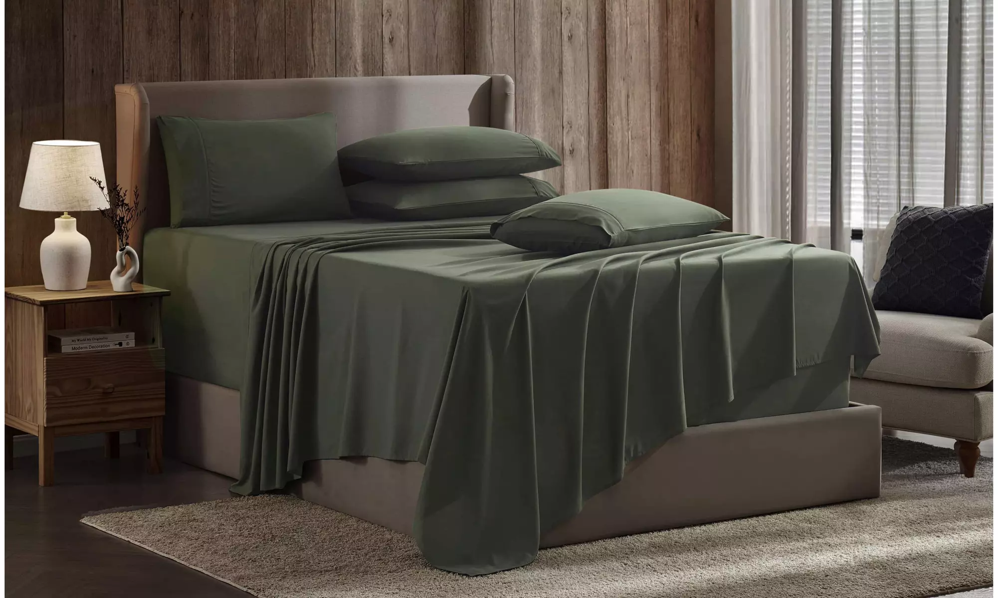 Nestl Split King Extra Soft Microfiber Deep Pocket Bed Sheet Set - 5 Piece