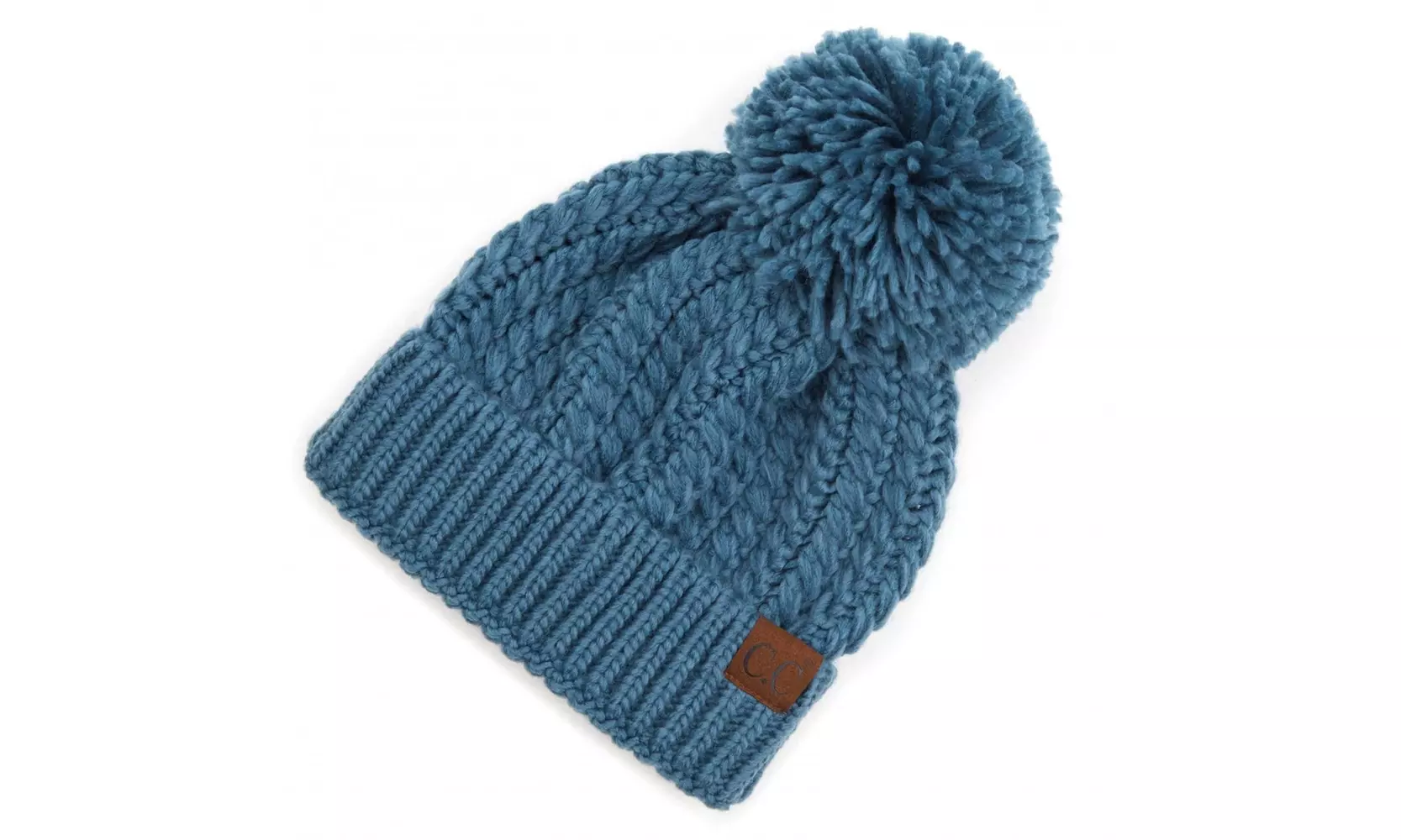 C.C. Beanie Twisted Mock Cable Knit Pom Beanie,  HAT-2054 - Second Medium