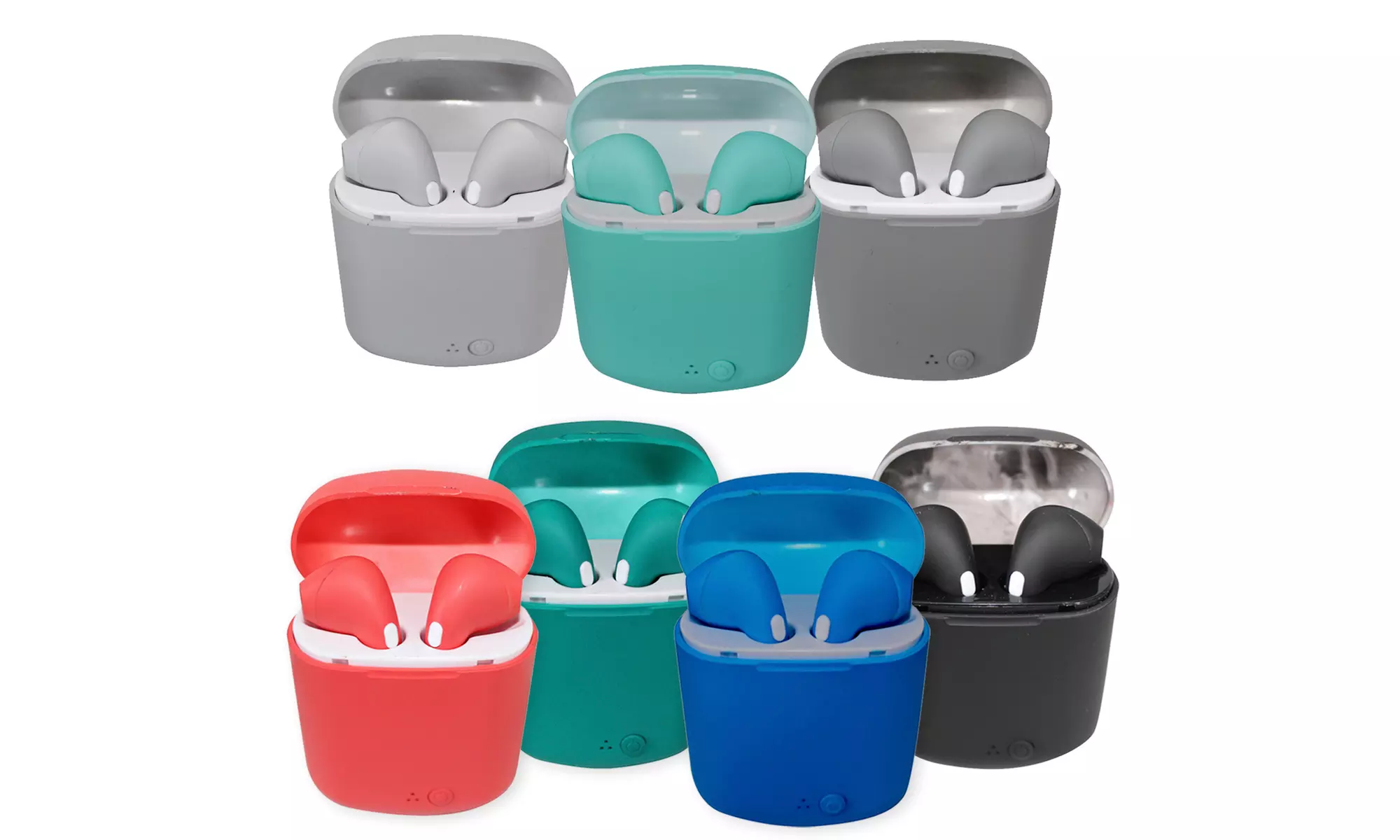 Zummy Wireless Earbuds in Matching Rubberized Charging Case - Primary Image