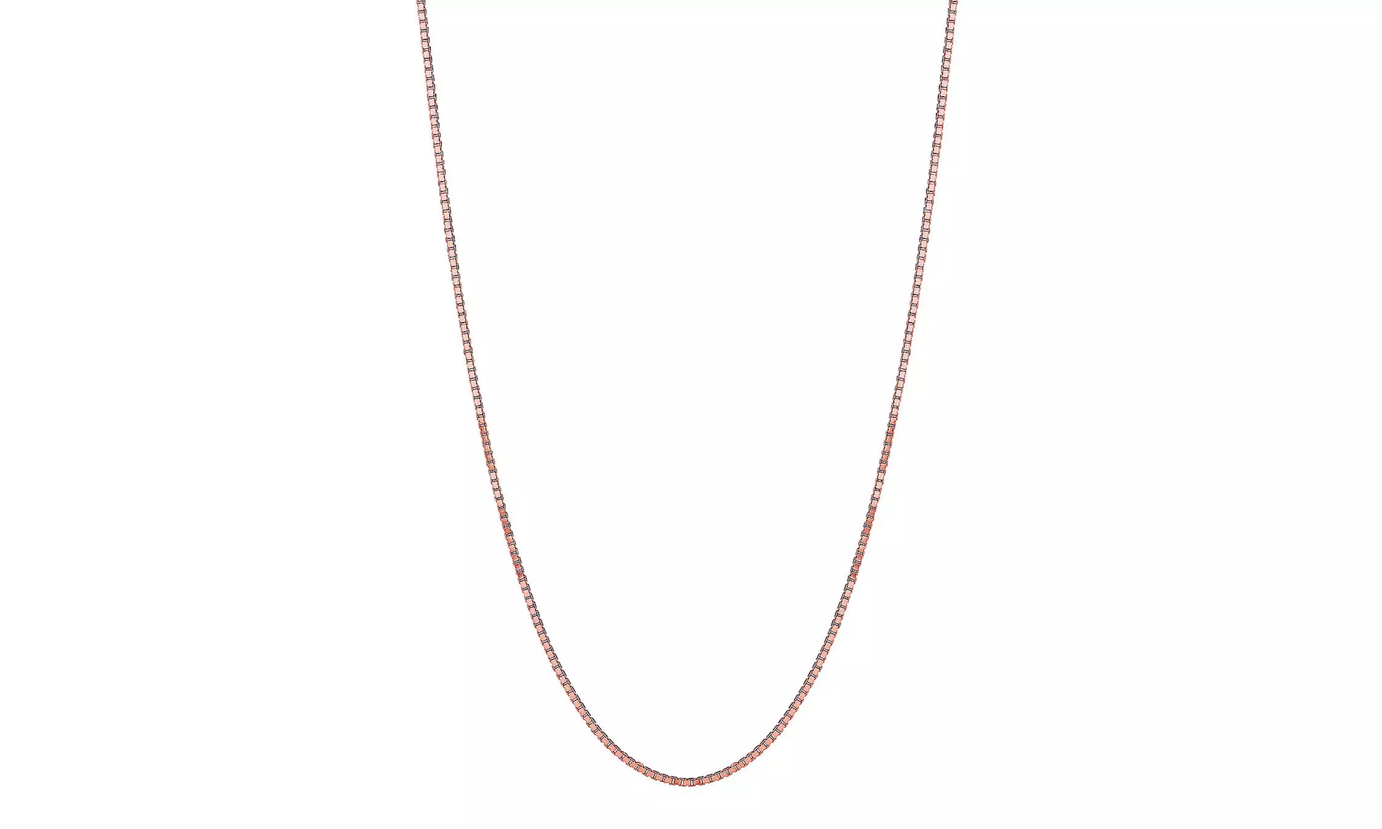 10K Rose Gold 0.45mm Shiny Box Chain with Spring Ring Clasp - Primary Image