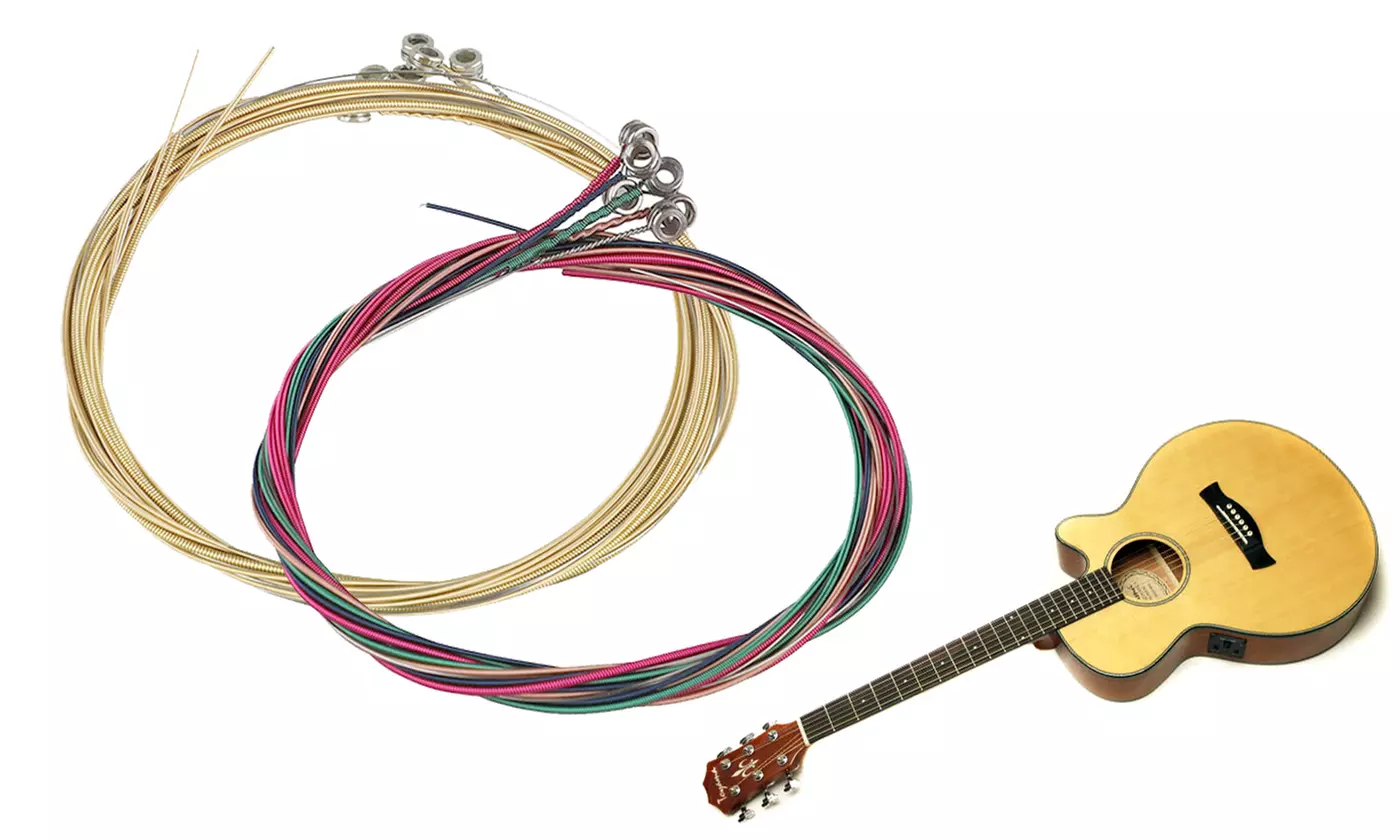 3 Sets of 6 Acoustic Guitar Strings 1st-6th String Steel Strings - Primary Image