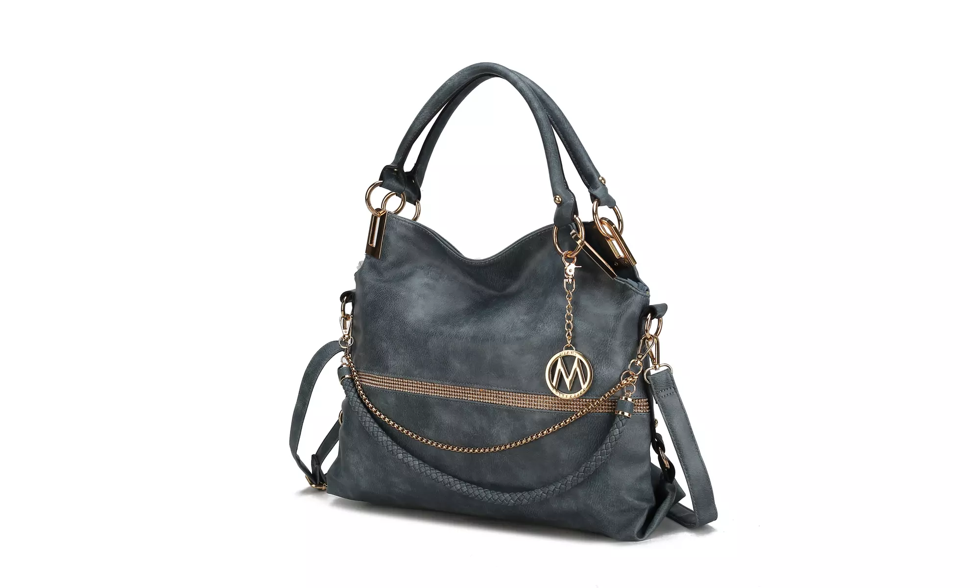 MKF Collection Twister Top Handle Soft Vegan Leather Hobo Handbag by Mia K - Primary Image