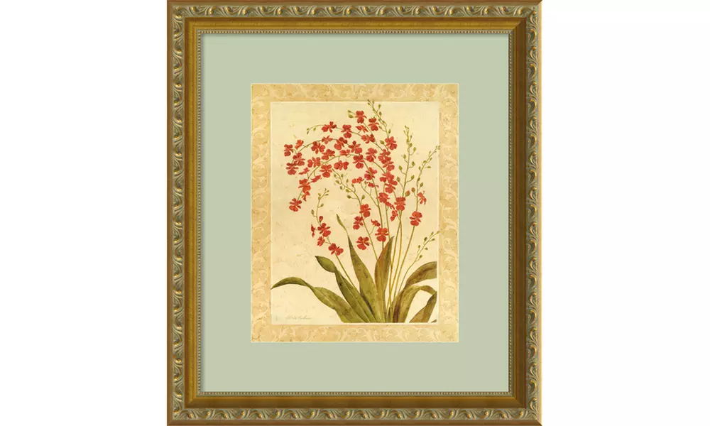 Gloria Eriksen 'Red Begonias' Framed Art Print 14x16-in - Primary Image