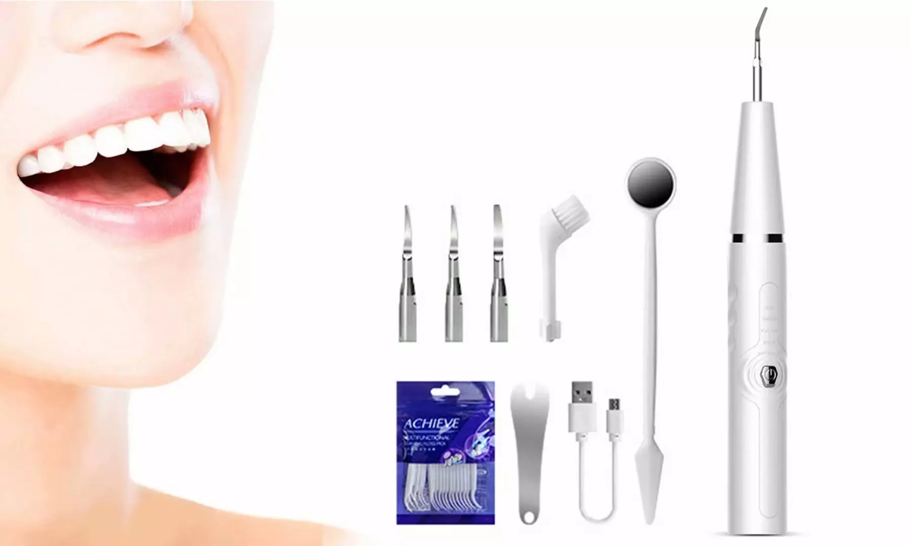 Electric Dental Scaler Plaque Dental Calculus Remover Teeth Cleaning Gift Kit - Primary Image