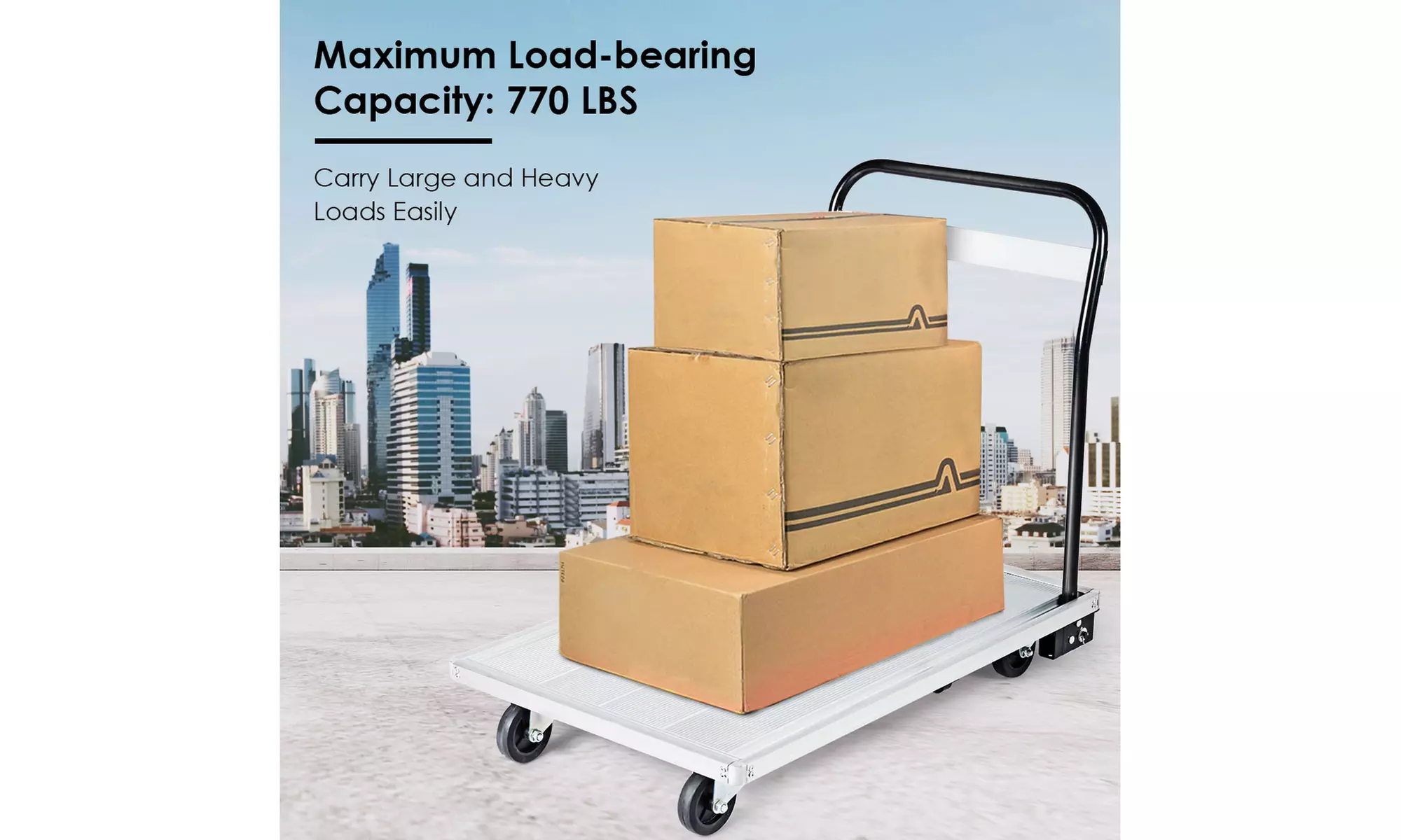 Folding Aluminum Platform Truck Moving Platform Hand Truck 770LB Weight Capacity - Second Medium