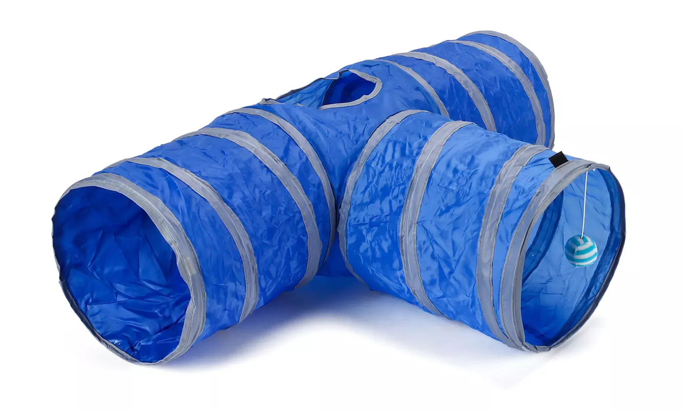 Collapsible 3 Way Play Interactive Pet Cat Tunnels Tube Toys for Indoor Cats